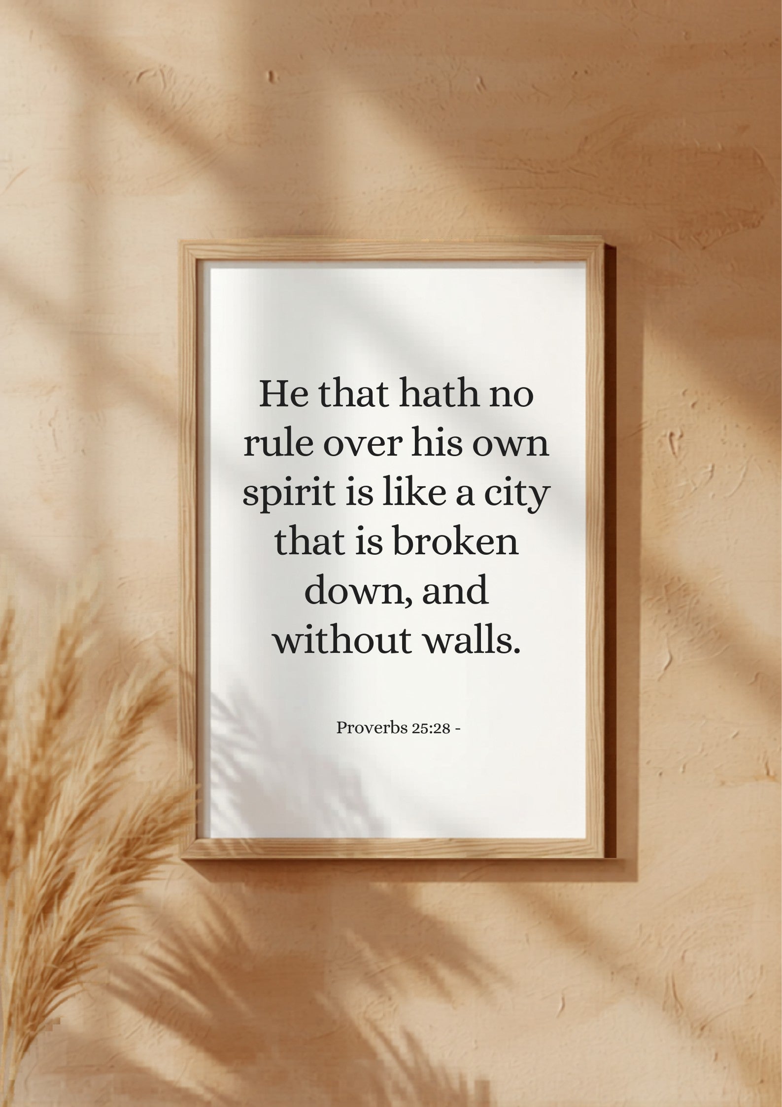 Proverbs 25:28 – Wood frame mockup 2