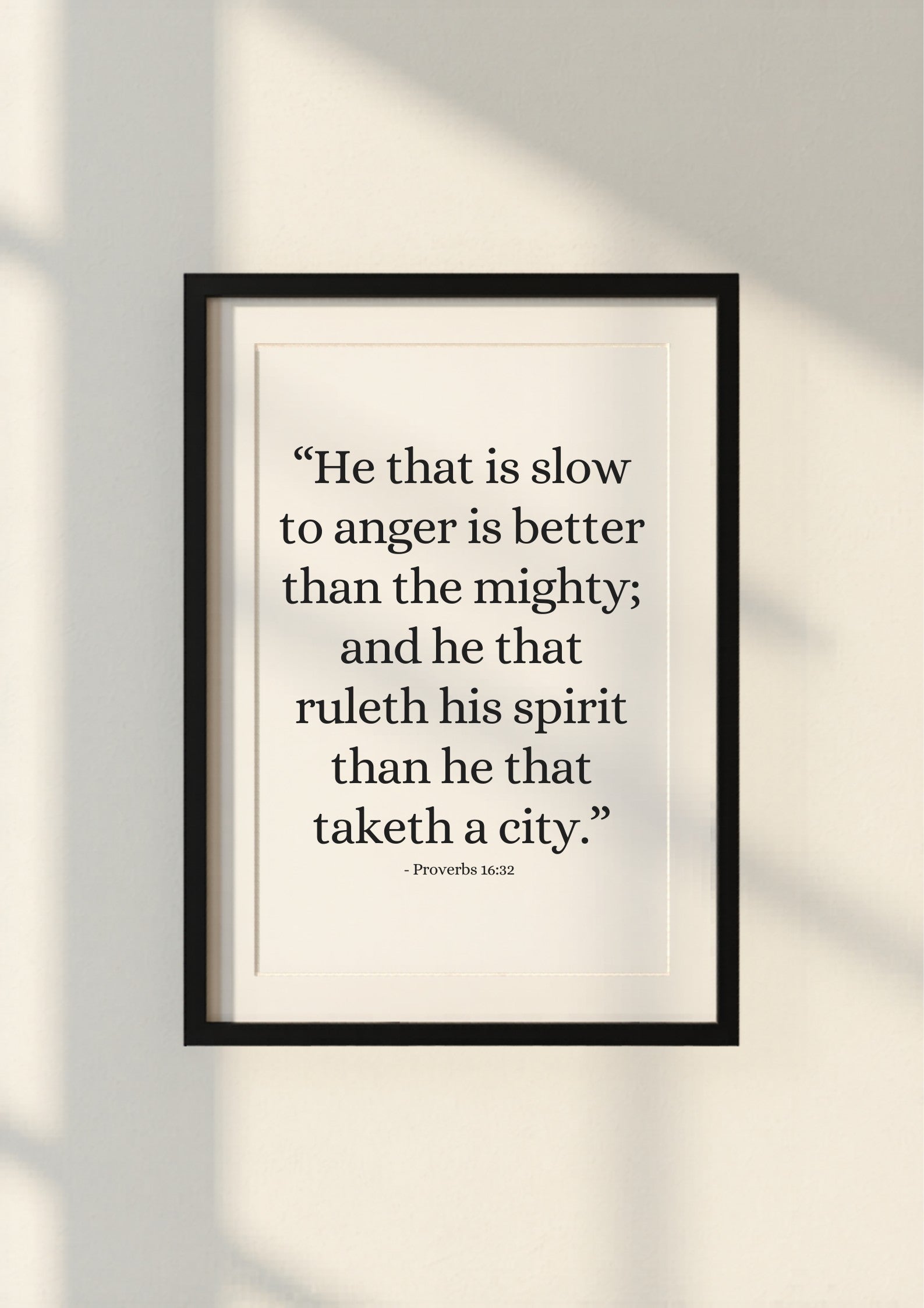 Proverbs 16:32 – Black frame mockup 1