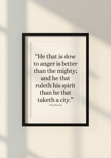 Proverbs 16:32 – Black frame mockup 1