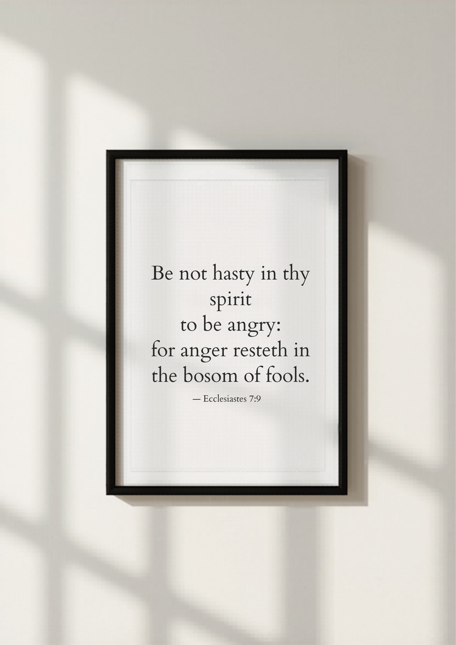 Ecclesiastes 7:9 – Black frame mockup 2