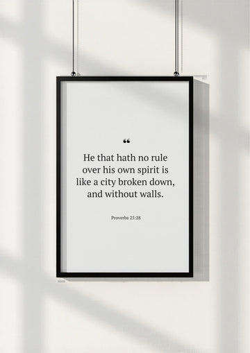 Proverbs 25:28 – Black frame mockup 2
