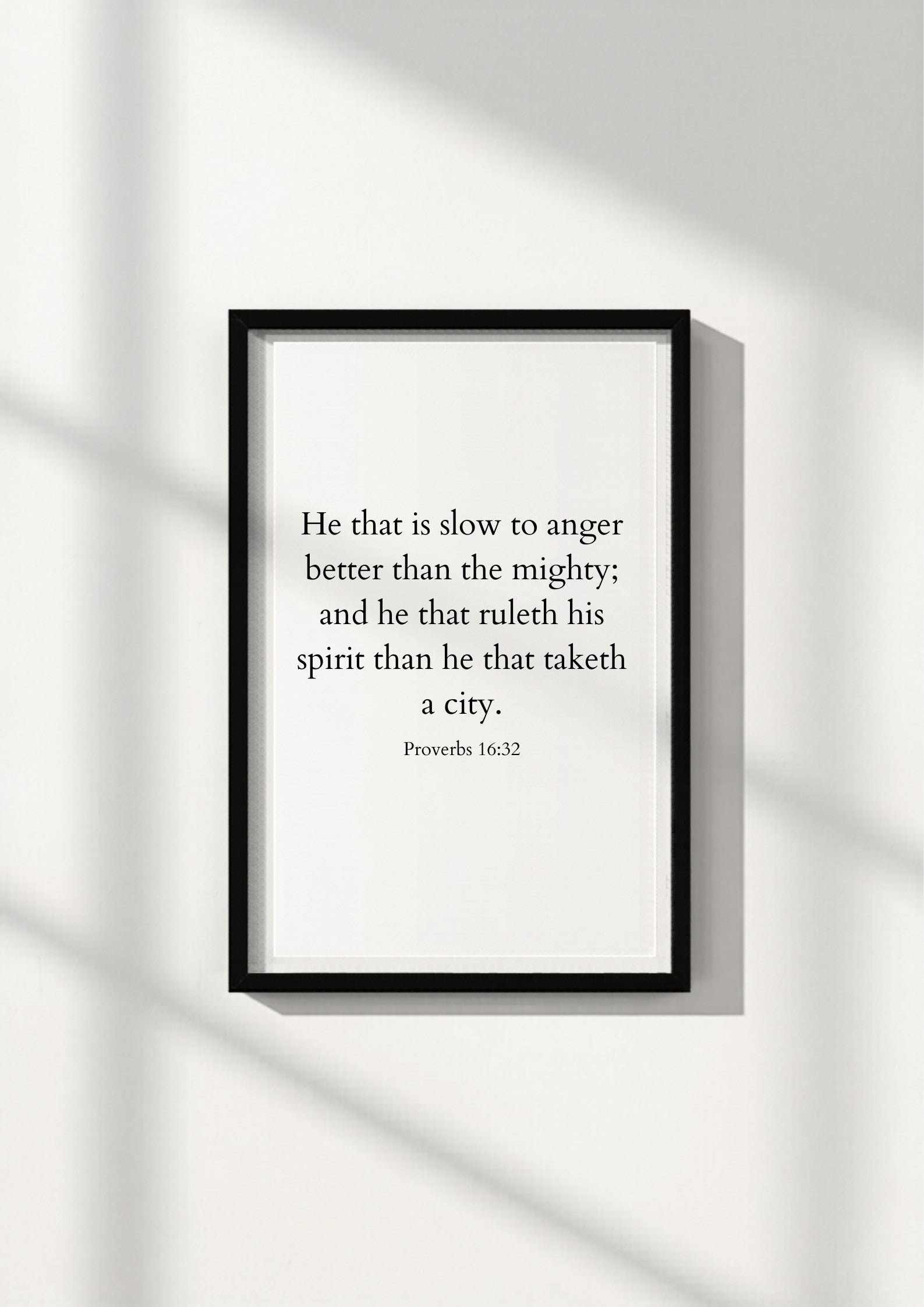 Proverbs 16:32 – Black frame mockup 2