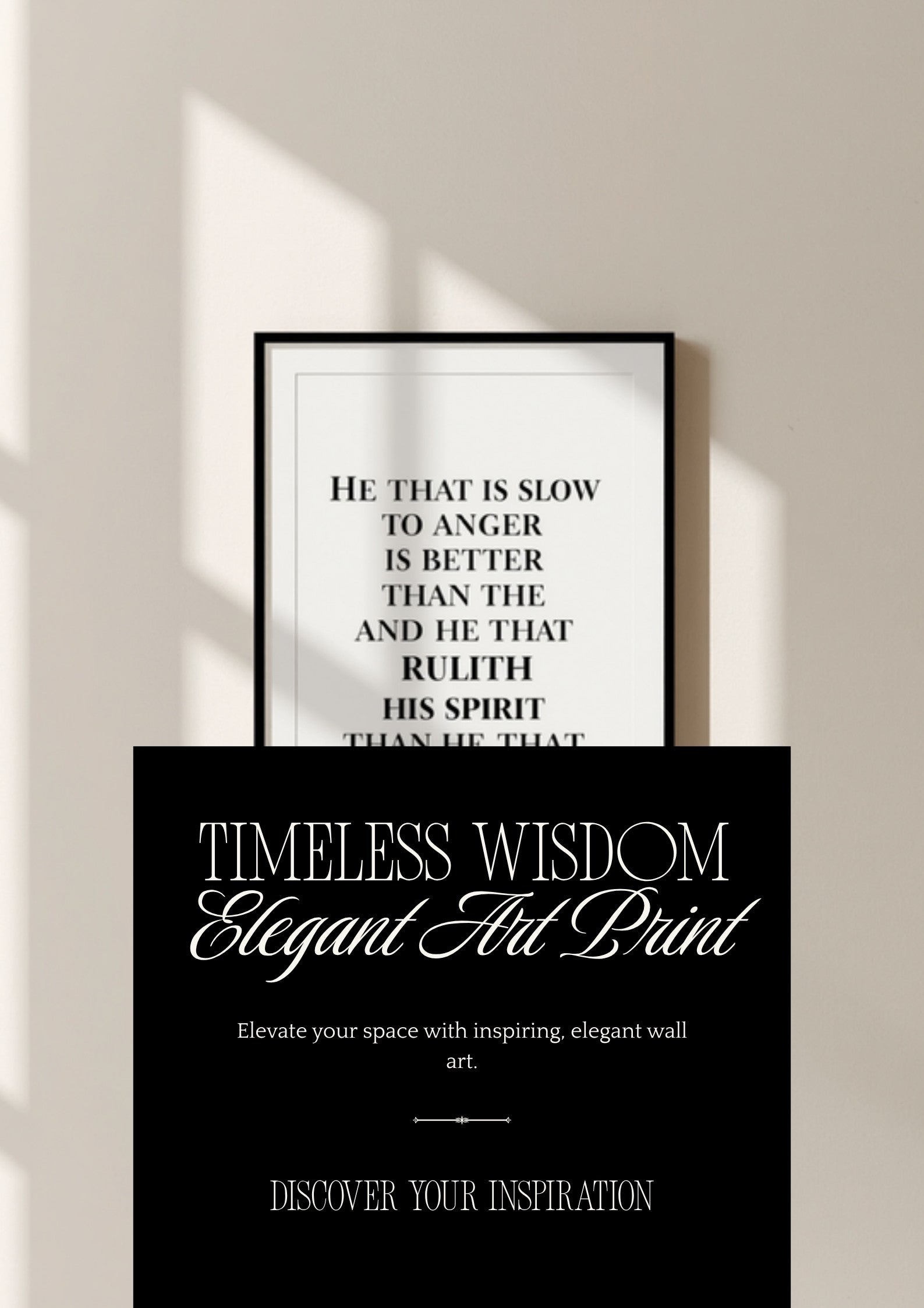 Proverbs 16:32 – Black frame mockup 3