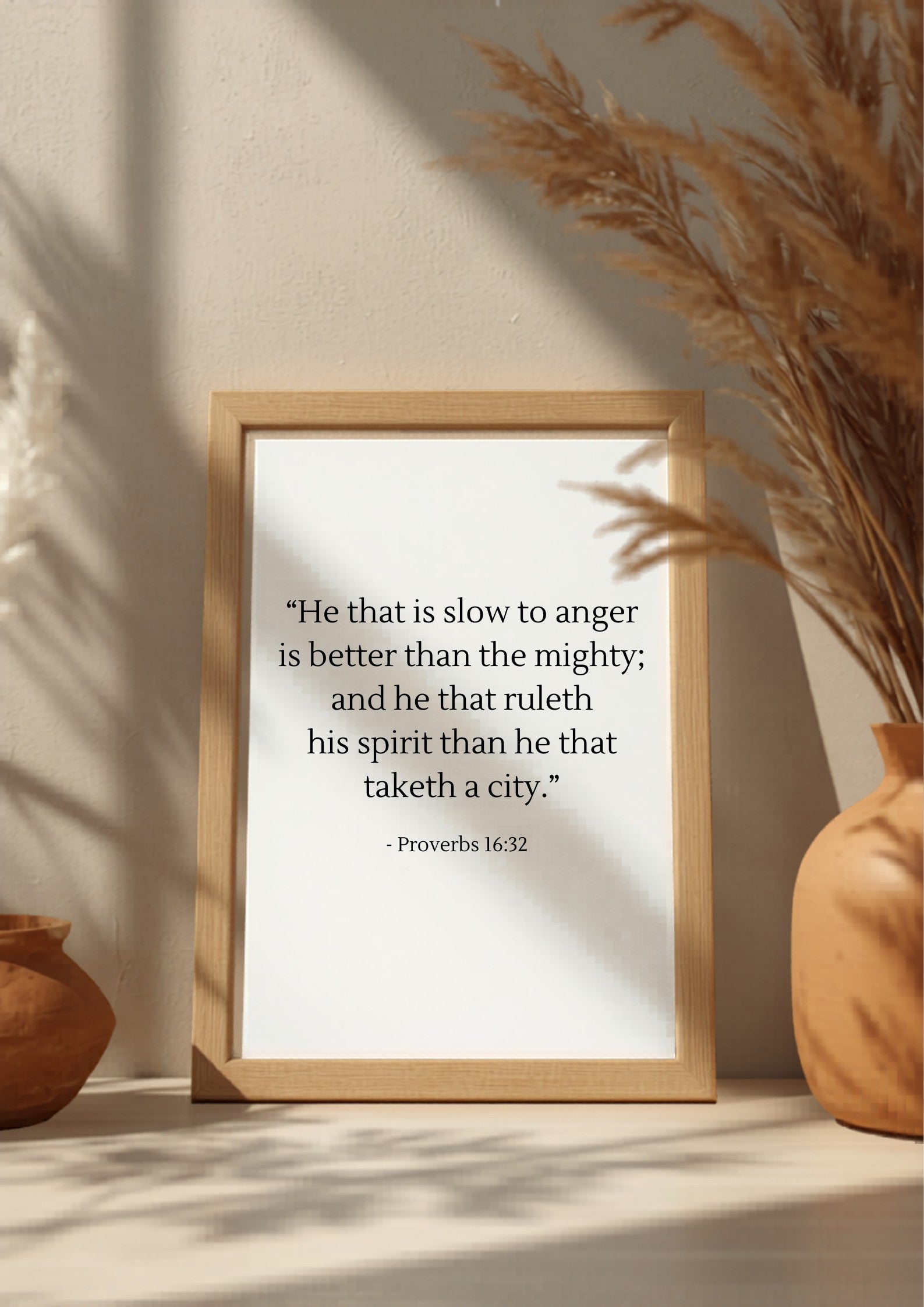 Proverbs 16:32 – Wood frame mockup 4