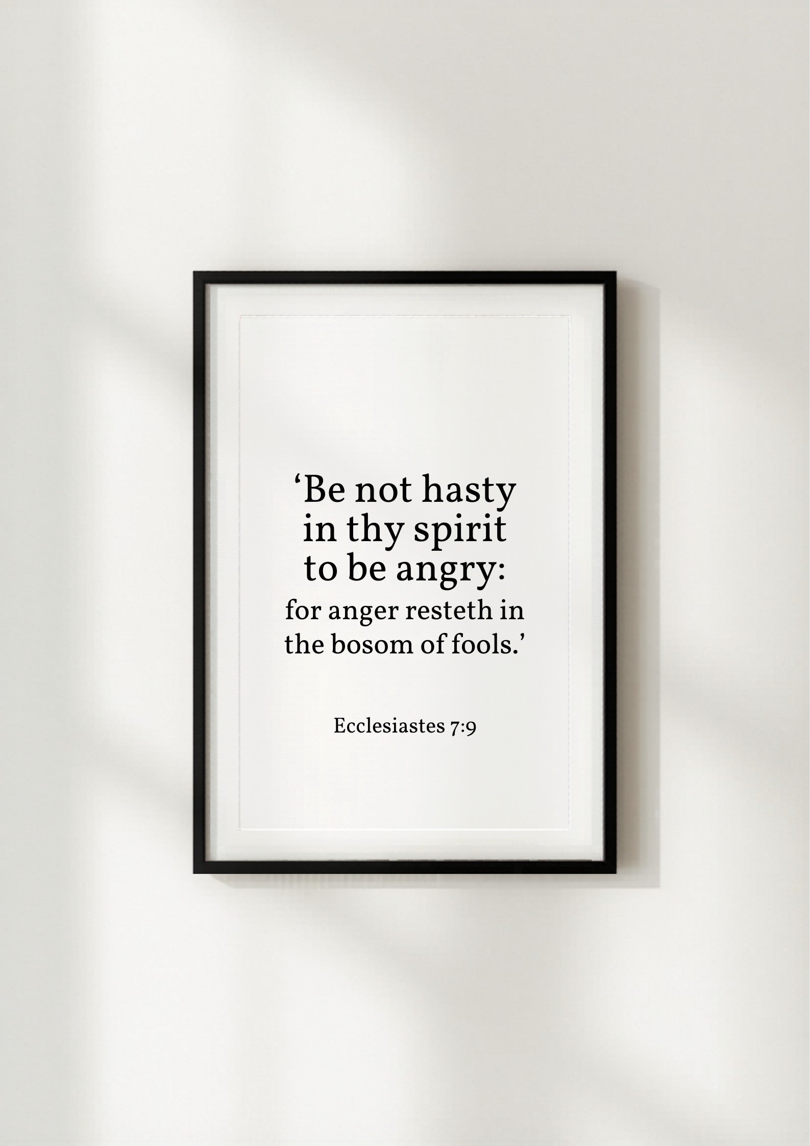 Ecclesiastes 7:9 – Black frame mockup 3