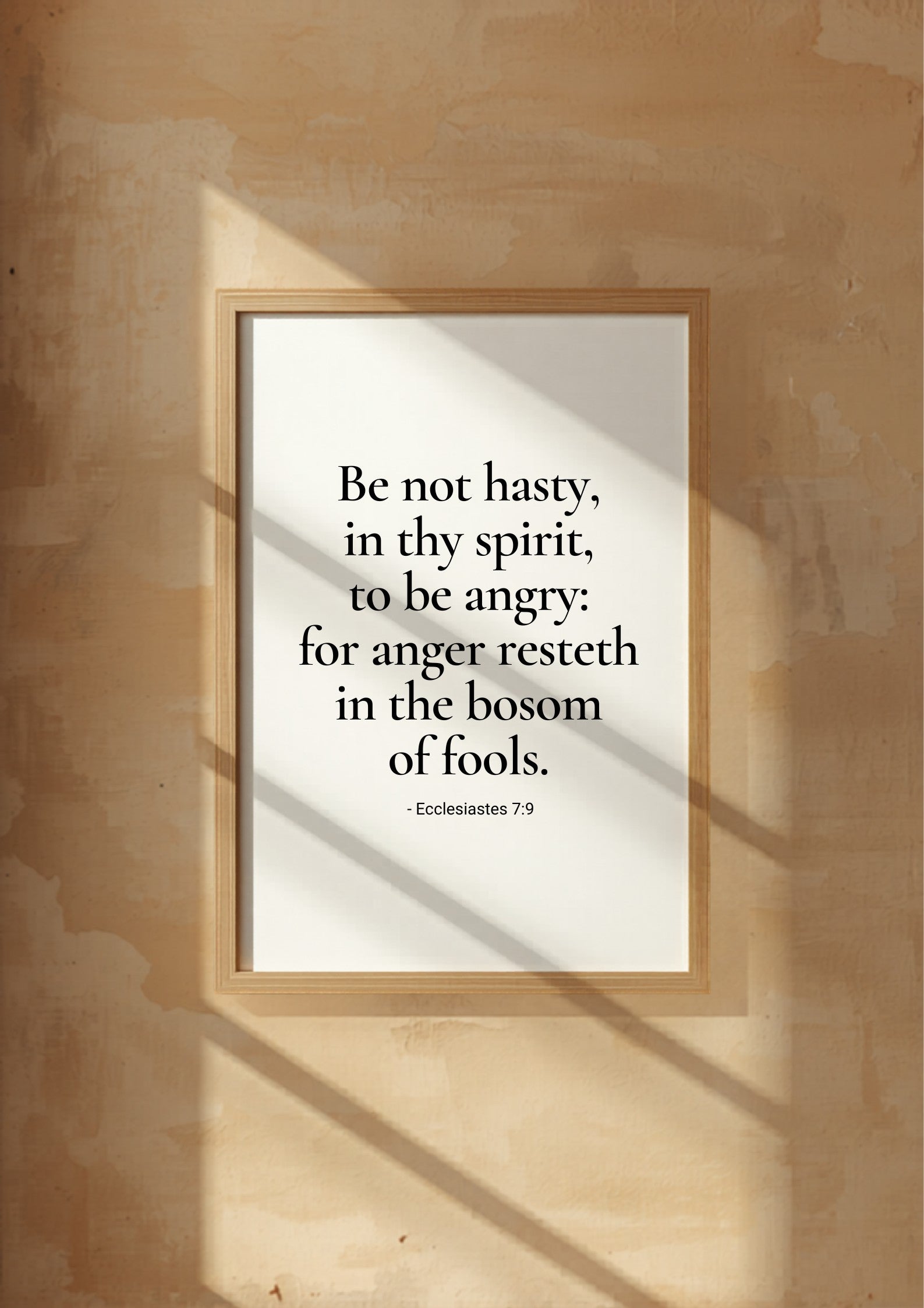 Ecclesiastes 7:9 – Wood frame mockup 3