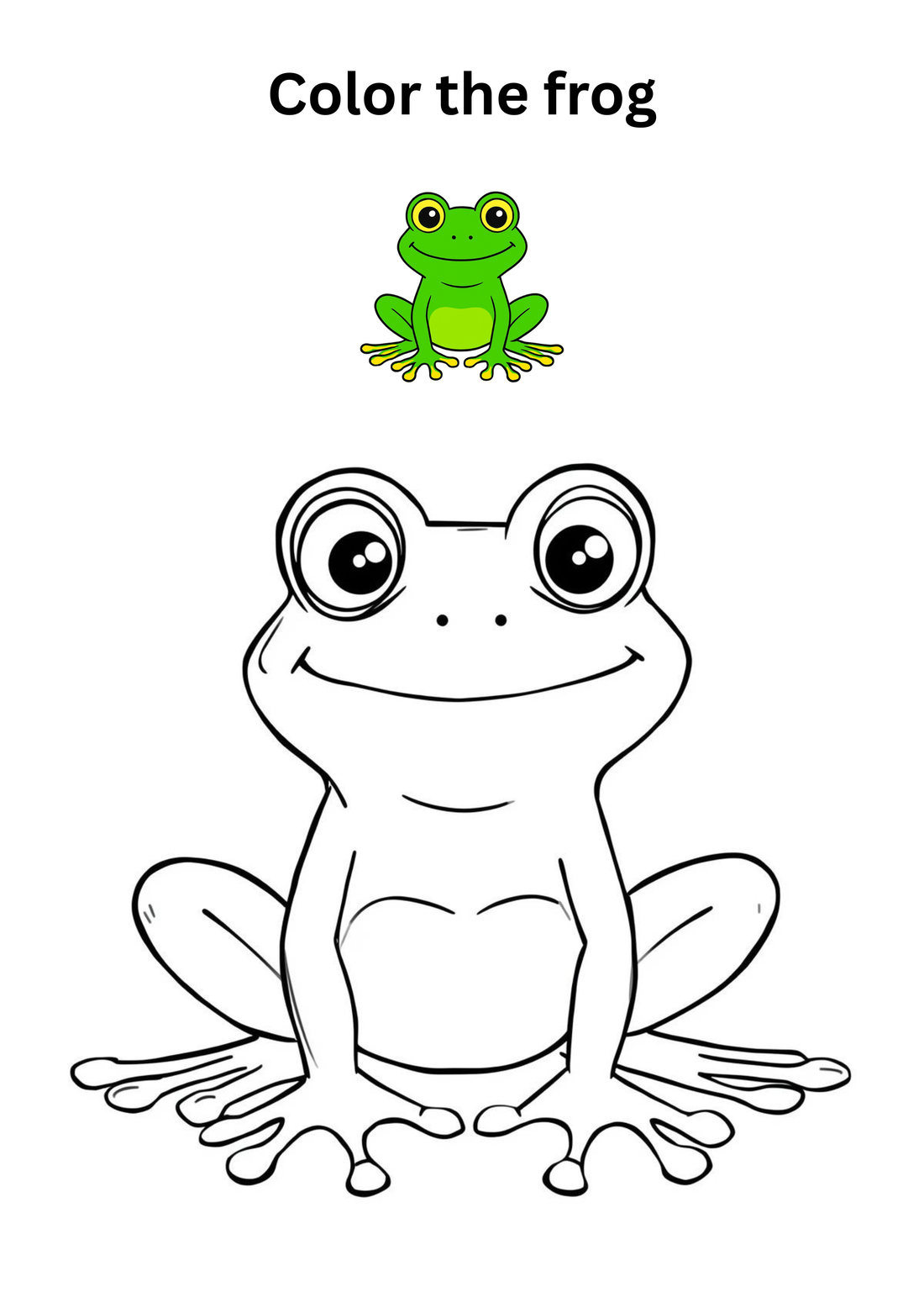 Cute Frog Coloring Page 