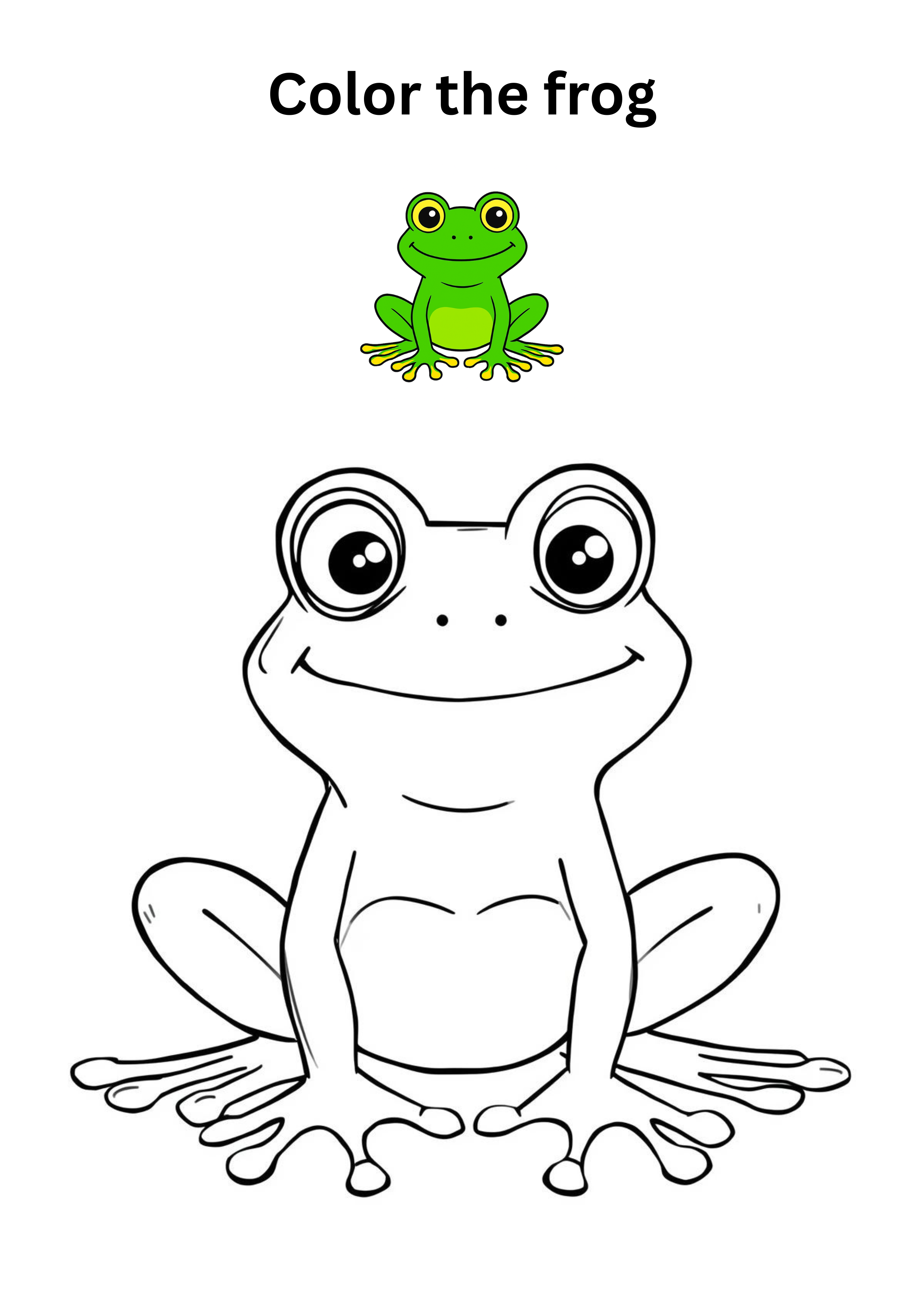 Cute Frog Coloring Page 