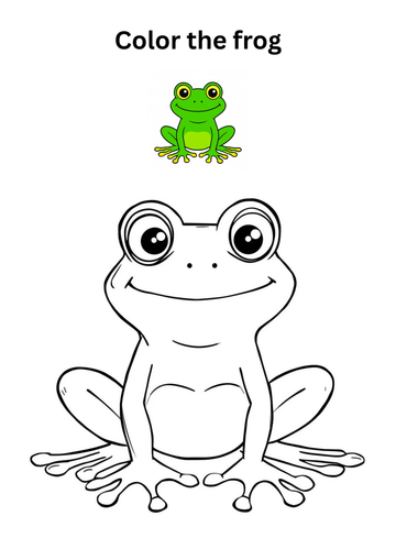 Cute Frog Coloring Page 