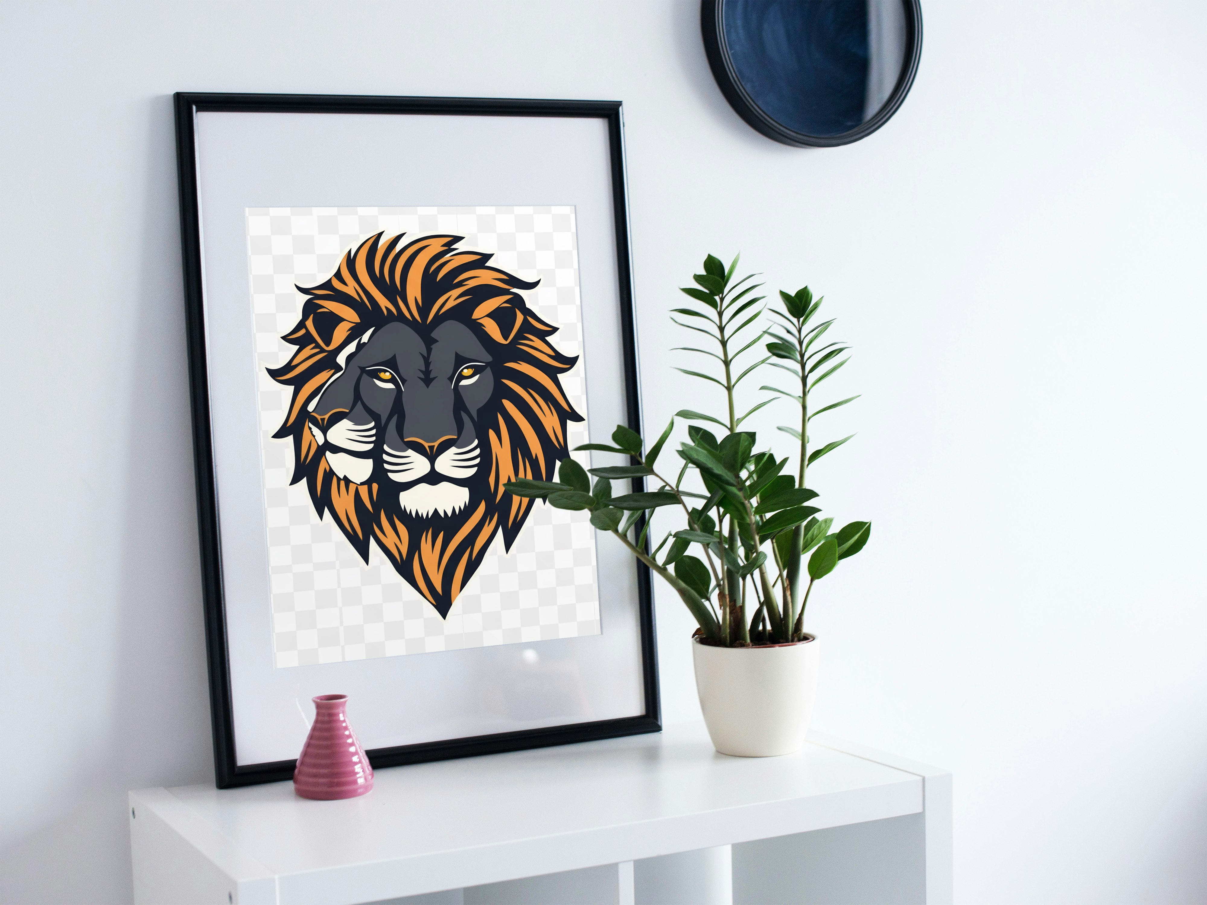 Majestic lion art - Blue Bold Lion design with vibrant colors. Digital download only