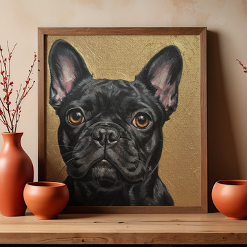Gold Leaf Digital Print - Unique French Bulldog  Digital Print  Art for Home Décor | Digital Down Load Only