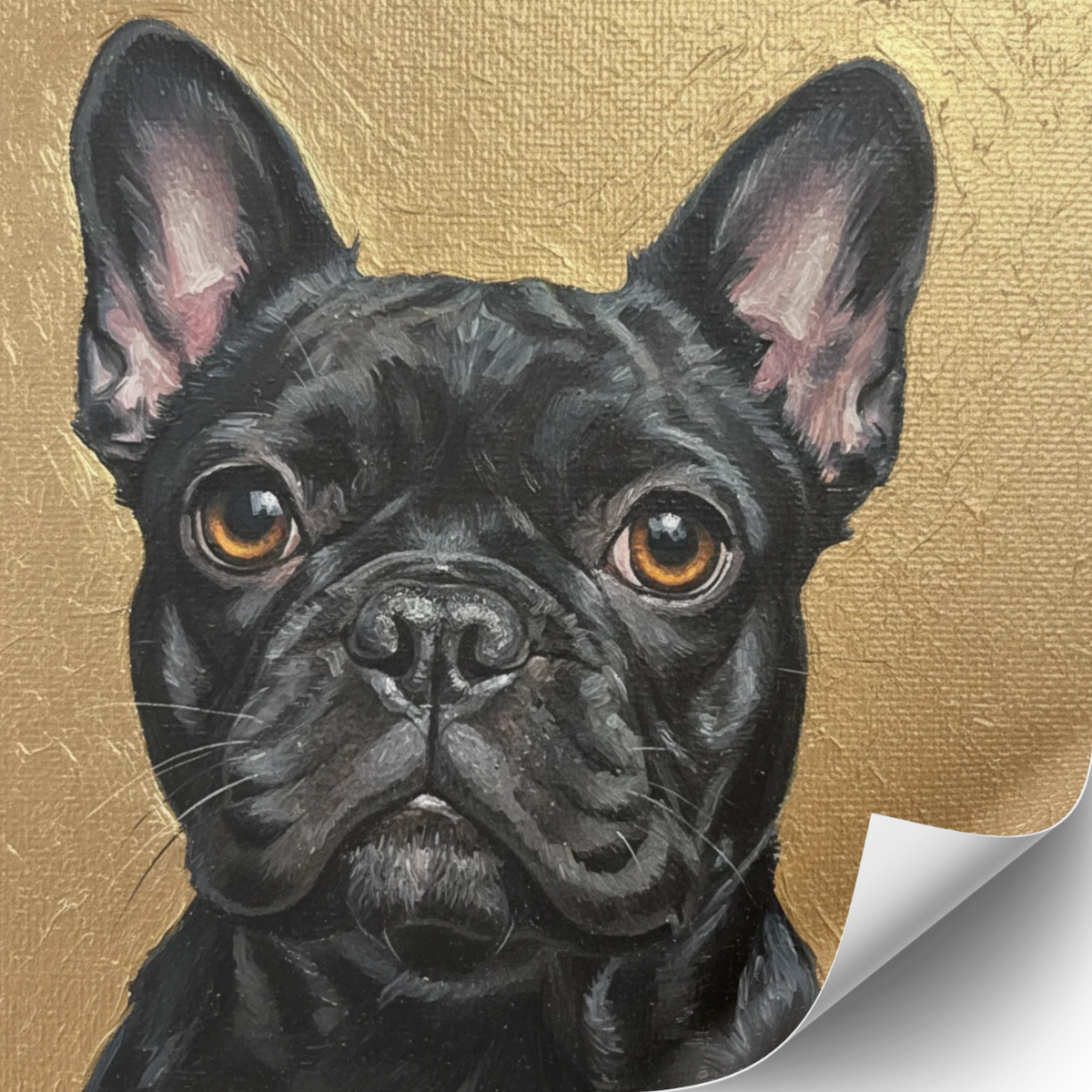 Gold Leaf Digital Print - Unique French Bulldog  Digital Print  Art for Home Décor | Digital Down Load Only