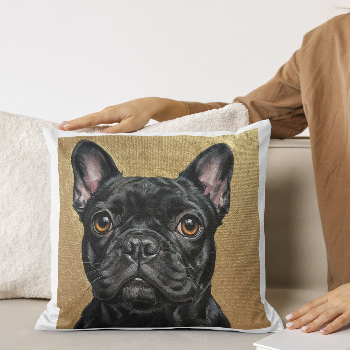 Gold Leaf Digital Print - Unique French Bulldog  Digital Print  Art for Home Décor | Digital Down Load Only