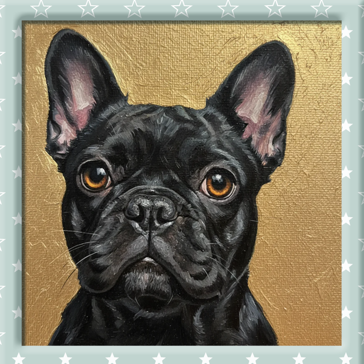 Gold Leaf Digital Print - Unique French Bulldog  Digital Print  Art for Home Décor | Digital Down Load Only